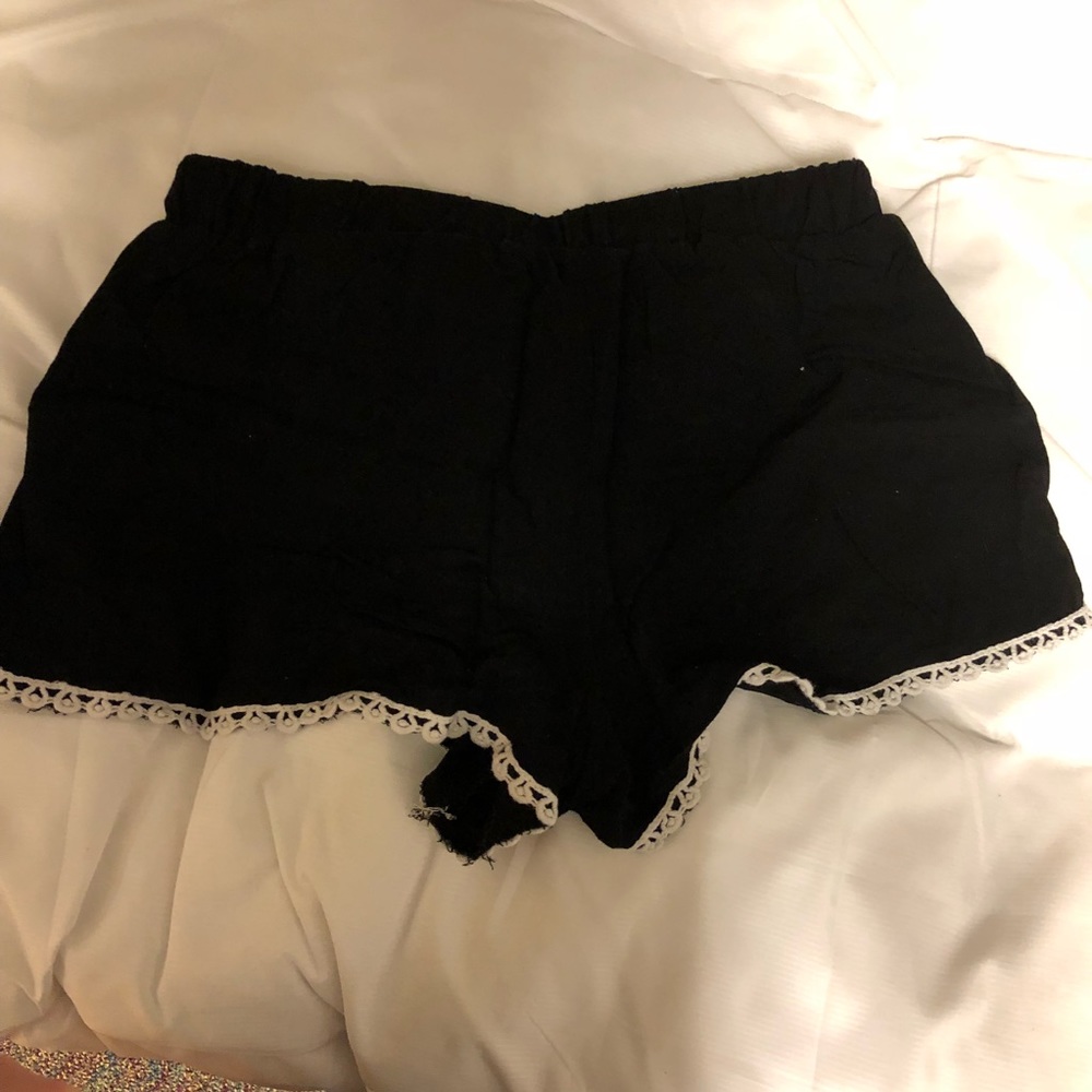 Black Pink Republic Soft Shorts with White Trim
